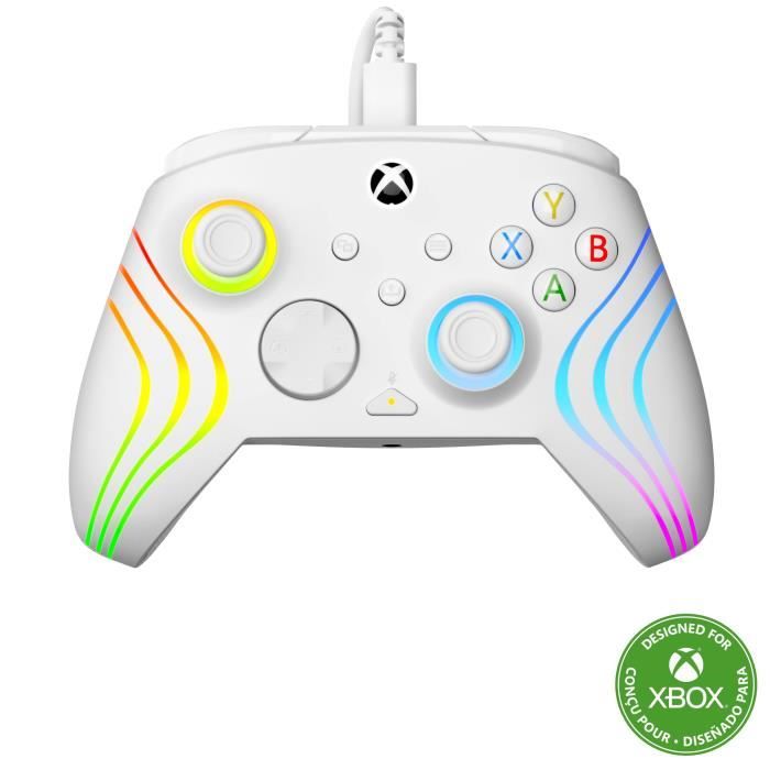Manette de jeu - Xbox Series XS Xbox One et PC - Afterglow Wave - RGB - Filaire - Blanc- TURTLE BEACH