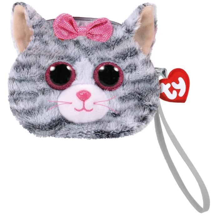Ty Ty957 Porte Monnaie Kiki Le Chat Gris Cdiscount Bagagerie Maroquinerie