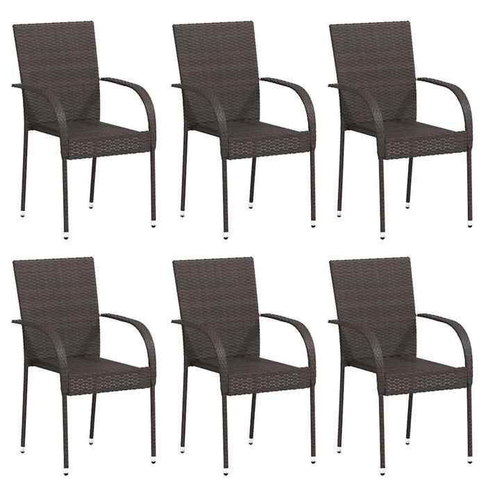 vidaXL Chaises empilables d'extérieur lot de 4 - vue 5