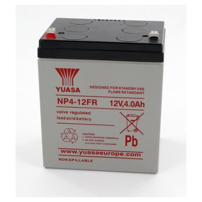 Batterie Plomb Yuasa 12V 4Ah NP4-12FR