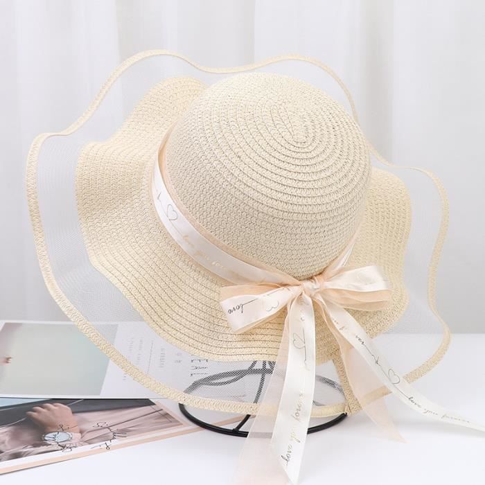 Chapeau Seau En Paille Pour Femme – Léger, Compressible, Protection UV, Idéal Plage, Voyage, été