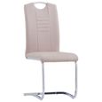 #53193 2 x Chaises de salle à manger cantilever Professionnel - Chaise de cuisine Chaise Scandinave - Cappuccino - Similicuir Parfai-1