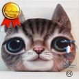 TD® Drôle 3D Cat Imprimer Coussin Coussin créatif mignon poupée en peluche cadeau Home  Joli tapis de chat.   Couleur: brun-1