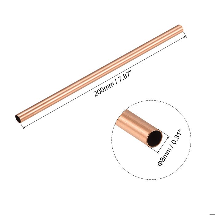 Sourcing Map 6mm Diamètre 100mm Longueur Plein Cuivre Rond Barre Tour Barre Stock Pour Bricoleur Fabrication Artisanale CNC Coupure