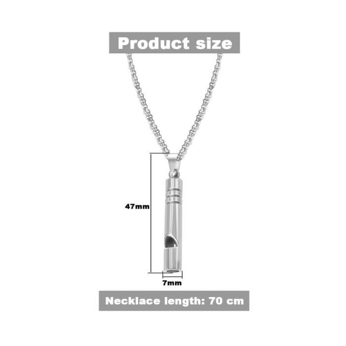 Sifflet De Sécurité En Titane – Collier D'urgence Pour Randonnée, Camping, Survie – 128 DB