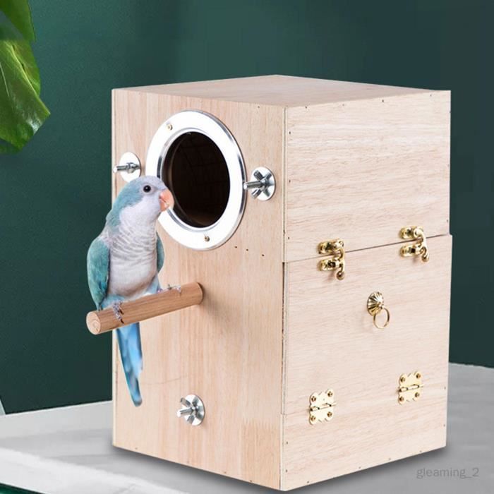INGHU Grand Nid De Perruche En Bois - Nichoir Volière Pour Oiseaux