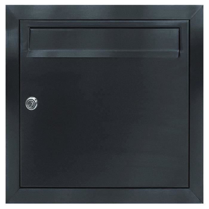 Boîte aux lettres encastrée avec porte-journaux & vitrine BASIC Plus 389 UP - 710x660 - RAL au choix