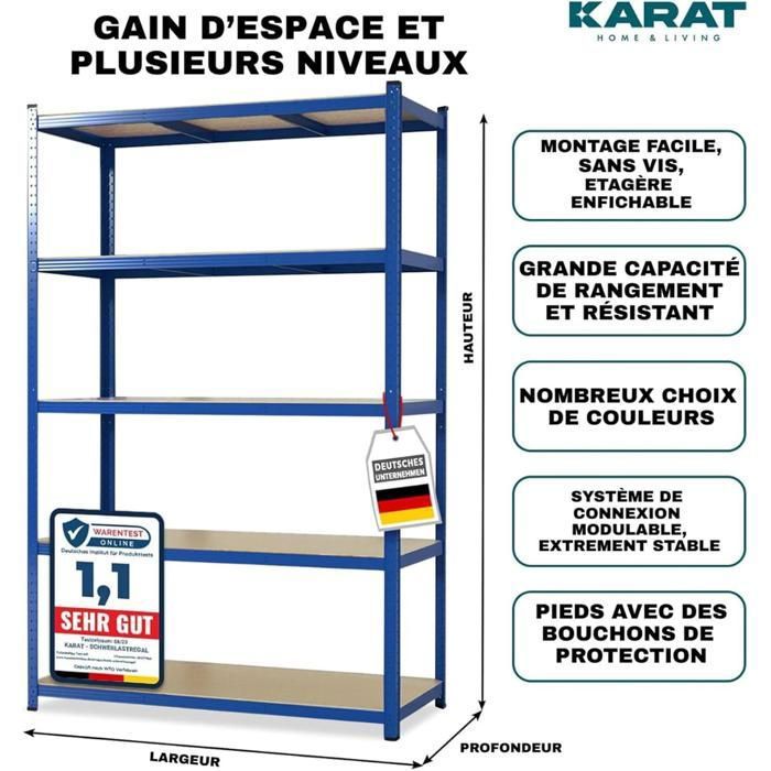 Étagère de rangement Muscle Rack en acier soudé avec 3 tablettes Étagère de rangement Muscle Rack en acier soudé avec 3 tablettes