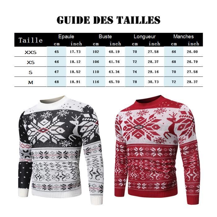 Pull De Noël Pour Homme - Col Montant - Motifs Festifs (rennes, Flocons) - Fermeture éclair 1/4 - Cadeau Idéal - 6