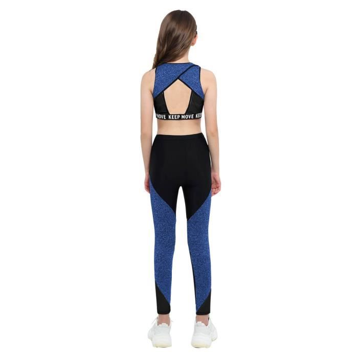 Iixpin Ensemble de Sport Fille Enfant Fitness Gym Legging Running