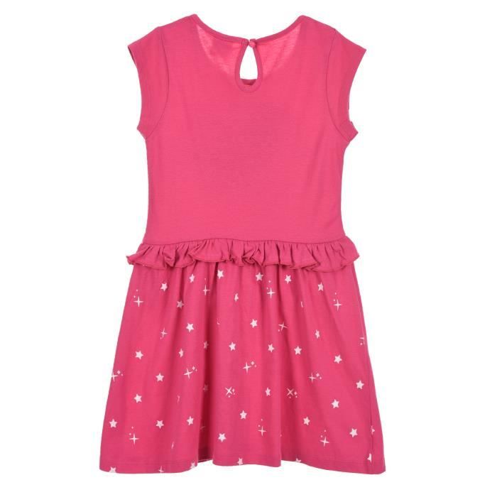 Robe longue Rose Manches Courtes Motif Doré Coloré MADE IN INDIA