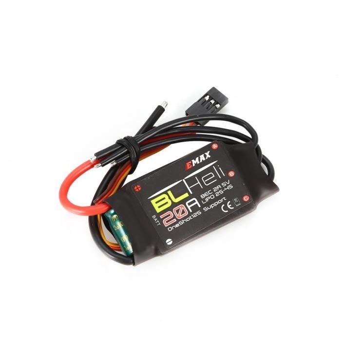 Controlador De Velocidad EMAX BLHELI 20A ESC Con BEC – Para Quadcopters Y Drones, Programable Y Con Protección Múltiple (Modelo 20A)