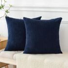 Housse De Coussin 50x80 Cm En Velours Bleu Marine - Fermeture Éclair Invisible - Décoration Maison