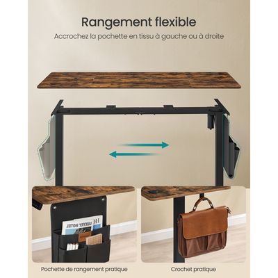Bureau électrique Réglable SOGES 160x60cm - Bureau Assis-debout Smart Teck