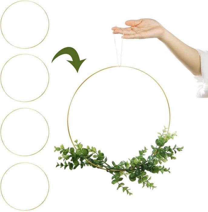 4 Cerceaux Métal Doré Antique ø30 Cm – Pour Attrape-rêves, Macramé, Déco Murale, DIY – épaisseur 3 Mm