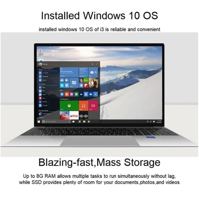 Ordinateur portable 15 6 pouces Intel J3455 Core2