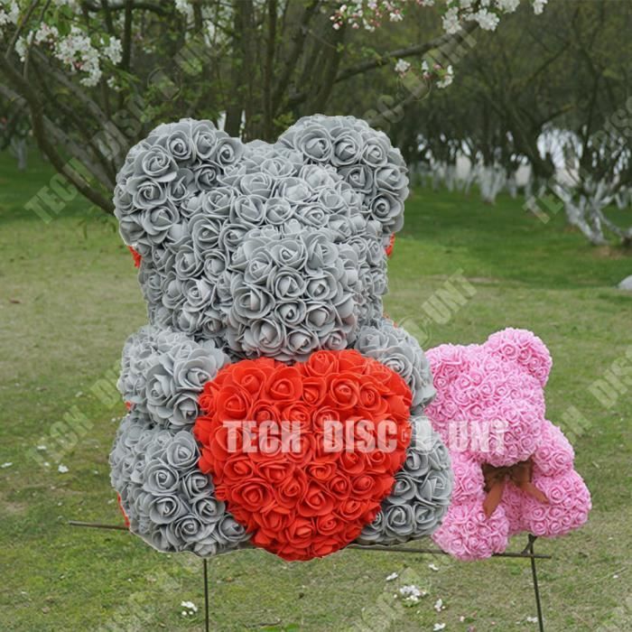 TD® Décoration nounours fleurs artificielle anniversaire mariage Boîte
