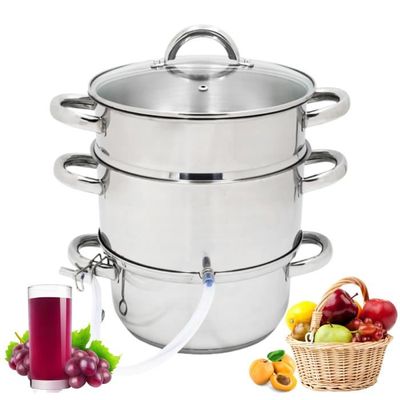 Extracteur De Jus Vapeur Jaxguom 16L - Acier Inoxydable, 4 Bouteilles, Induction