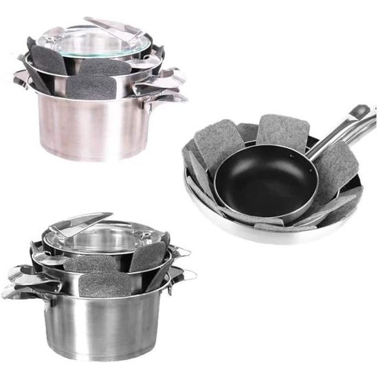 Lot De 2 Protections En Feutrine Pour Poêles Et Casseroles – Gris, 38x38 Cm – Anti-rayures, Découpable – Fackelmann - 9