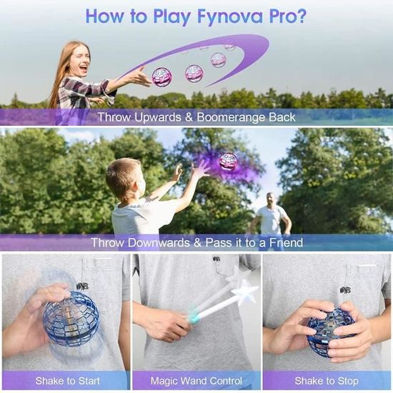 mouvement inductif manuel rechargeable pour enfants ou adultes HUJIN Flynova Pro Mini drone OVNI avec lumières RVB 