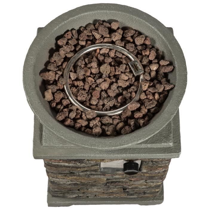 Brasero à Gaz De Table Teamson Home - 89 Cm, 40 000 BTU, Avec Pierres De Lave Et Housse, Pour Terrasse