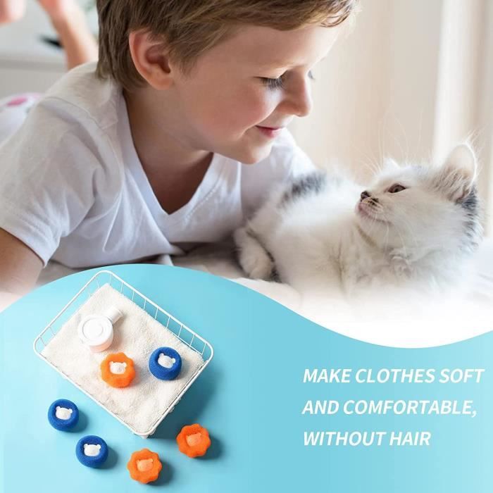 12 Boules Anti Poils Pour Machine à Laver - Nylon Réutilisable - Capture Poils D'Animaux Et Peluches - Diamètre 3,5 Cm