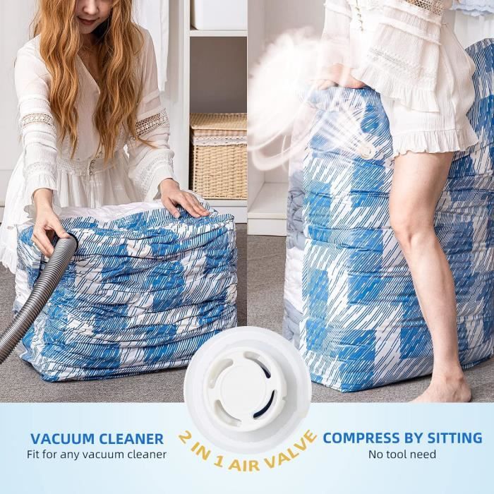 1 pièce sac de compression sous vide, sacs de rangement de voyage pour  vêtements – Sacs de compression pour voyage – Pas de sacs sous vide ou à  pompe – Économisez de