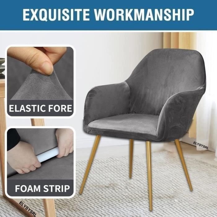 Housse De Chaise Velours Extensible - Style Scandinave Pour Salon Ou Mariage