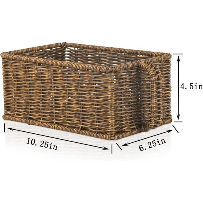 Lot De 2 Paniers De Rangement En Osier Tissé Avec Poignées - Panier De Rangement  Pour Cuisine, Salle De Bain (Marron)[H943] - Cdiscount Maison