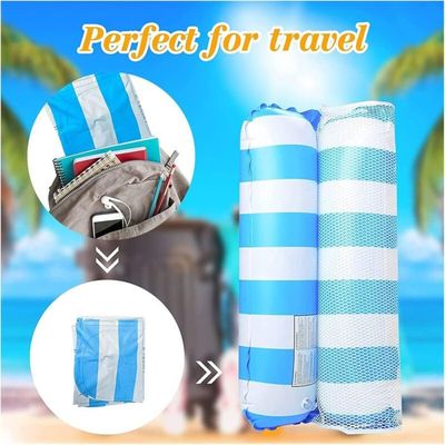 JONRRYIN Matelas Gonflable Adultes, Hamac Flottant avec Dossier Tanning Pool, Fauteuil de Bain avec Coussins 200 × 124 cm pour Fêtes de Plage et Piscine (Bleu