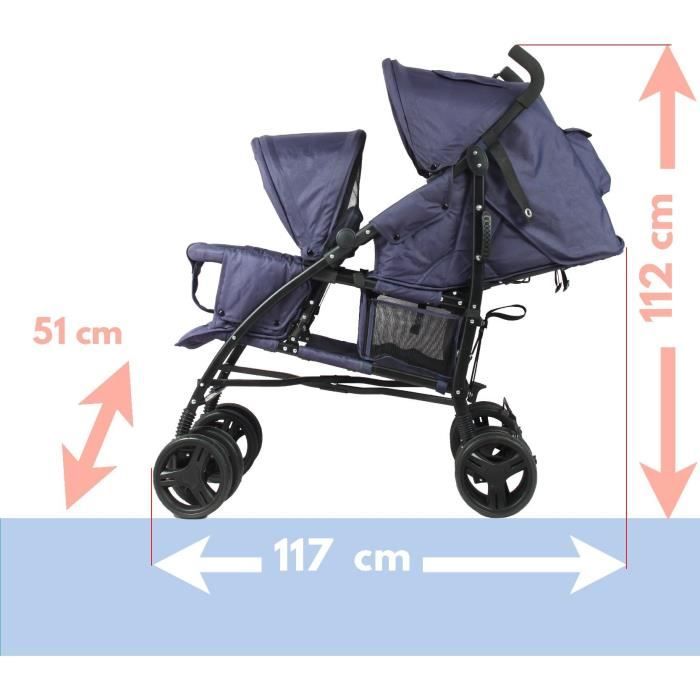 BAMBISOL Combiné poussette double + Gr0+ naissance pour jumeaux – Bambisol  Puériculture