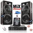 Pack Sono Ibiza Sound 7000W Total 2 Enceintes 2000W - Ampli ventilé 3000W - Table de Mixage - Câbles - Mariage - Soirée - DJ-0