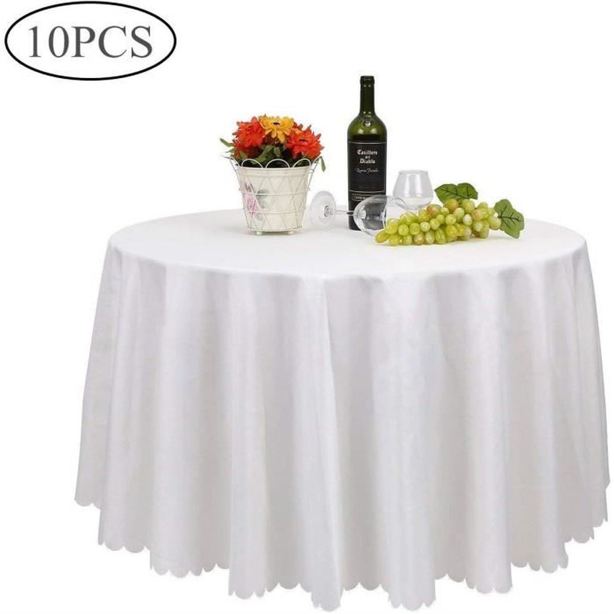 Nappe Blanc Table Coureur style maison de campagne Couverture aspect lin