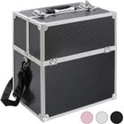 AREBOS Valise cosmétique | 26L | 13 Compartiments | Serrure et clé incluses | étages dépliables à 8 séparateurs 39 x 36 x 23cm Noir