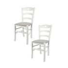 BRAND Tommychairs - Set de 2 chaises Cuore pour la Cuisine, Bar et la Salle à Manger, avec Structure en Bois Couleur Blanc et Assise en