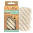 FEEL NATURAL Eponge konjac corps éclats de noix 100% naturelle.