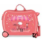 Valise enfant - Roll Road - Valise trotteur fille Coffee Shop - 50 x 39 x 20 cm - Corail