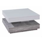 TRENDTEAM Table Basse de Salon - TREND TEAM - Gris/Blanc - Rectangulaire - Contemporain - Design