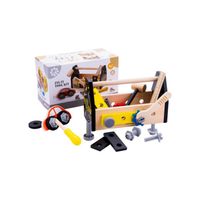 Boite à outils en bois jouet d'imitation à partir de 3 ans - noir