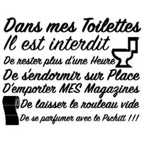 Sticker Décoration Texte "Dans mes Toilettes… »
Format : 70x84 cm, NOIR