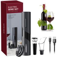 Tire Bouchon Électrique avec USB,coupe-capsule, bouchon de bouteille de vin et bec verseur-pour la maison, le restaurant