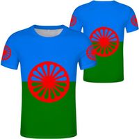 T-shirt dessin animé,T-shirt avec drapeau gitane des Romani, avec photo imprimée, logo, vêtements personnalisables