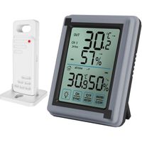 Thermomètre et hygromètre d'intérieur extérieur, Moniteur d'humidité de thermomètre numérique sans fil, ℃/℉ Commutat, Station météo