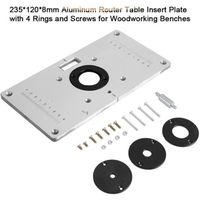 gift-Aluminum routeur Table Plaque Insérer Pour charpenterie avec 4 Router Insert Rings + set vis de fixation Pour charpenterie--DQ