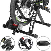 Home trainer vélo Sportana - max. 150kg - noir pliable acier 26“ à 28" - 6 niveaux de résistance