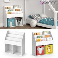 Bibliothèque Vicco Luigi blanche, rangement pour jouets, étagère pour BD pour enfant