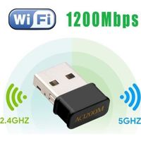 Mini USB WiFi Adaptateur 1200Mbps Clé WiFi Dongle AC Dual Band WiFi Wireless Adaptateur Compatible avec Windows 788110  Mac OS