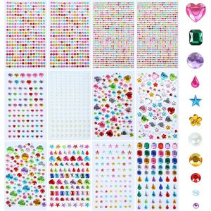 3300 Pièces Autocollants Strass Paillettes,Auto-adhésif Strass Multicolores Pour DIY, Artisanat, Cartes De Vœux, Multicolo STICKERS - Beaux-Arts Et Loisirs Créatifs