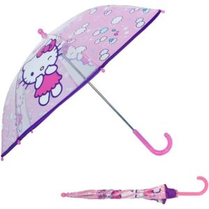 PARAPLUIE Parapluie Pour Enfant - Hello Kitty - Rose - Maternelle - Vacances - Parapluie Fille - 71 Cm - Idée Cadeau - Léger - Compa[n2228]