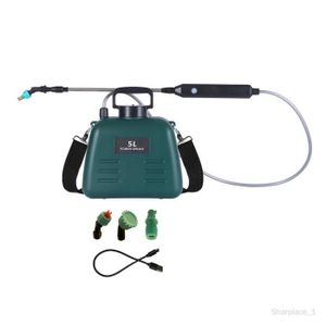 PULVÉRISATEUR JARDIN Pulvérisateur électrique Portable de 5 litres, poignée de chargement USB, télescopique, bandoulière réglable pour le Vert